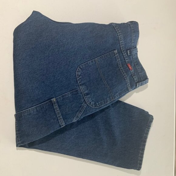 Wrangler Men Fully Lined Warm Heavy Duty Carpenter Utility Jeans - Size 42x30 - Picture 8 of 8